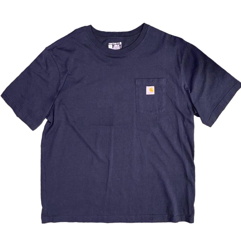 Carhartt Men's Loose Fit Pocket Work T-Shirt - Navy Blue - XL Used In Good Shape - Picture 2 of 3